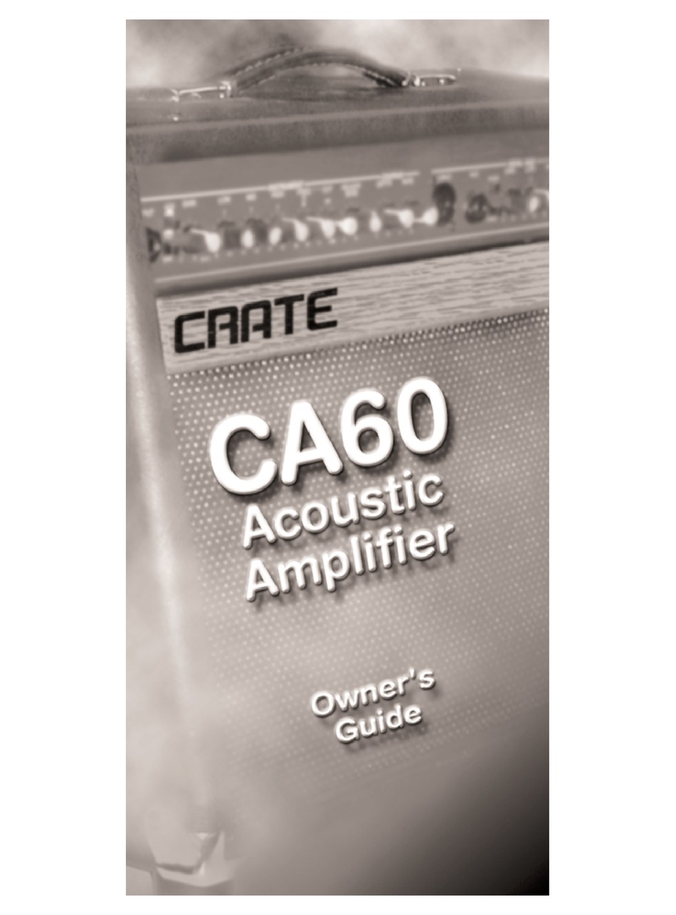 CRATE CA60 OWNER'S MANUAL Pdf Download | ManualsLib