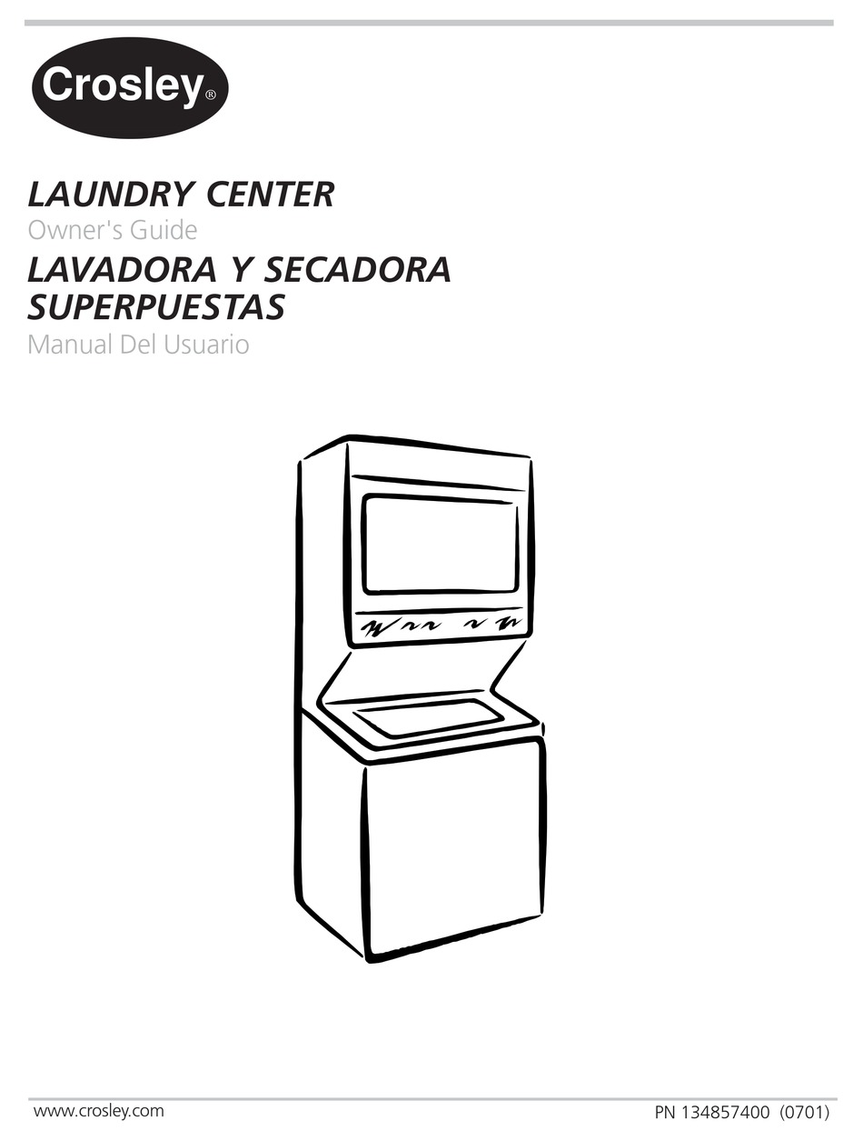 CROSLEY LAUNDRY CENTER OWNER'S MANUAL Pdf Download ManualsLib