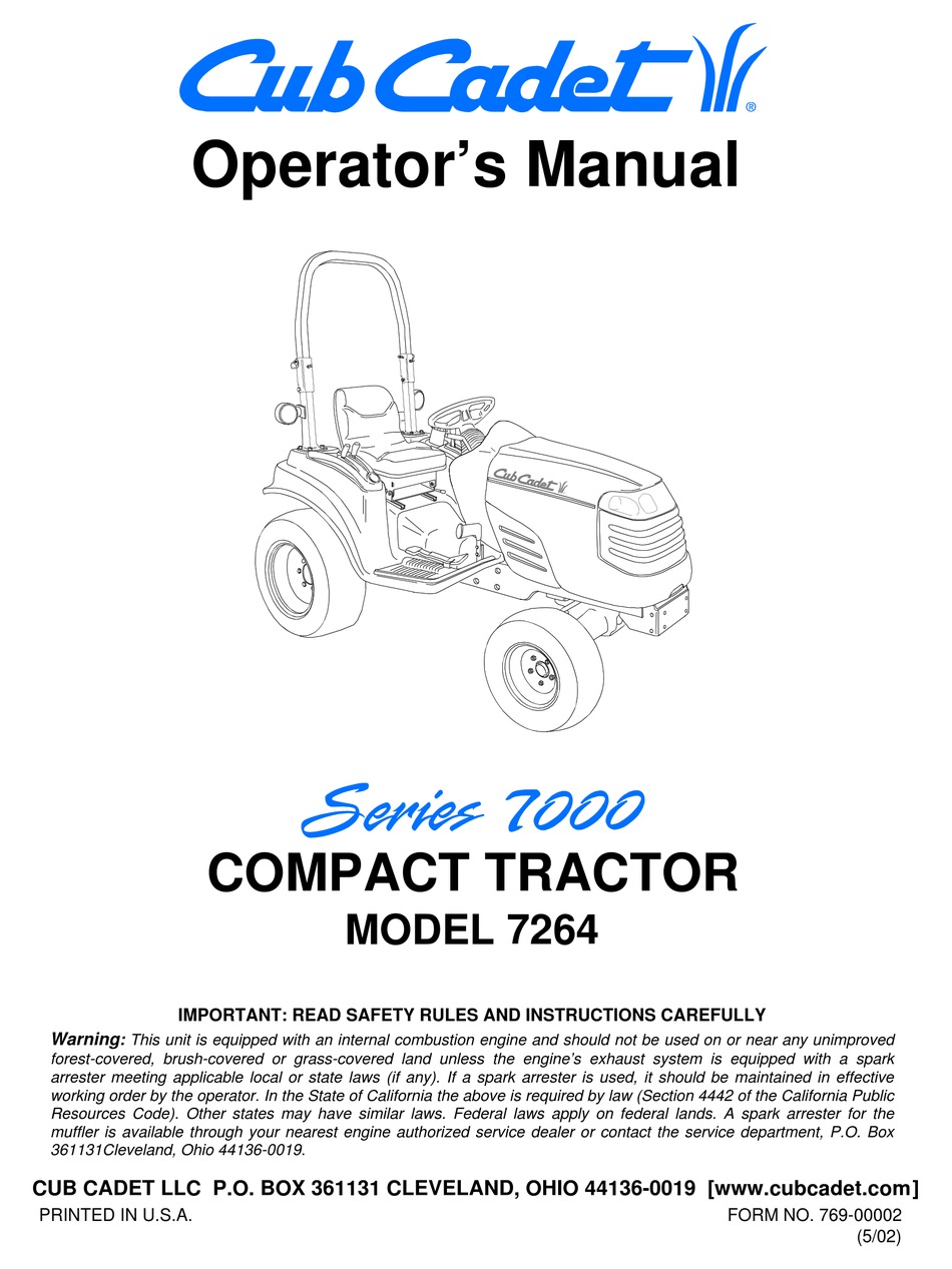 Cub Cadet Owners Manual Pdf