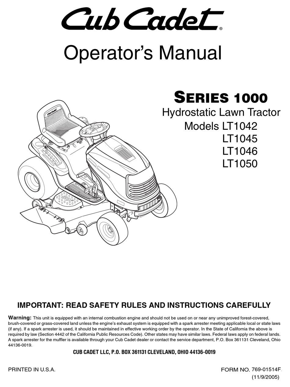 Cub Cadet Lawn Mower LTX1045 Service Repair Manual SET LTX 1045 CD 5 Manuals 