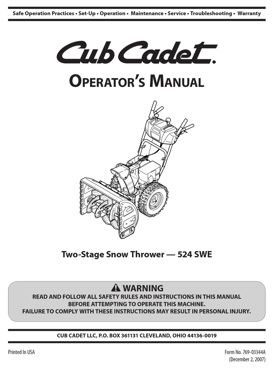 Cub Cadet 524 Swe Operator S Manual Pdf Download Manualslib Cub Cadet 524 Swe Operator S Manual Pdf Download Manualslib