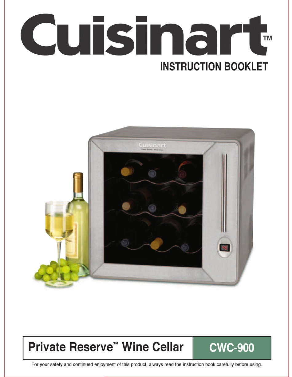 CUISINART PRIVATE RESERVE CWC900 INSTRUCTION BOOKLET Pdf Download