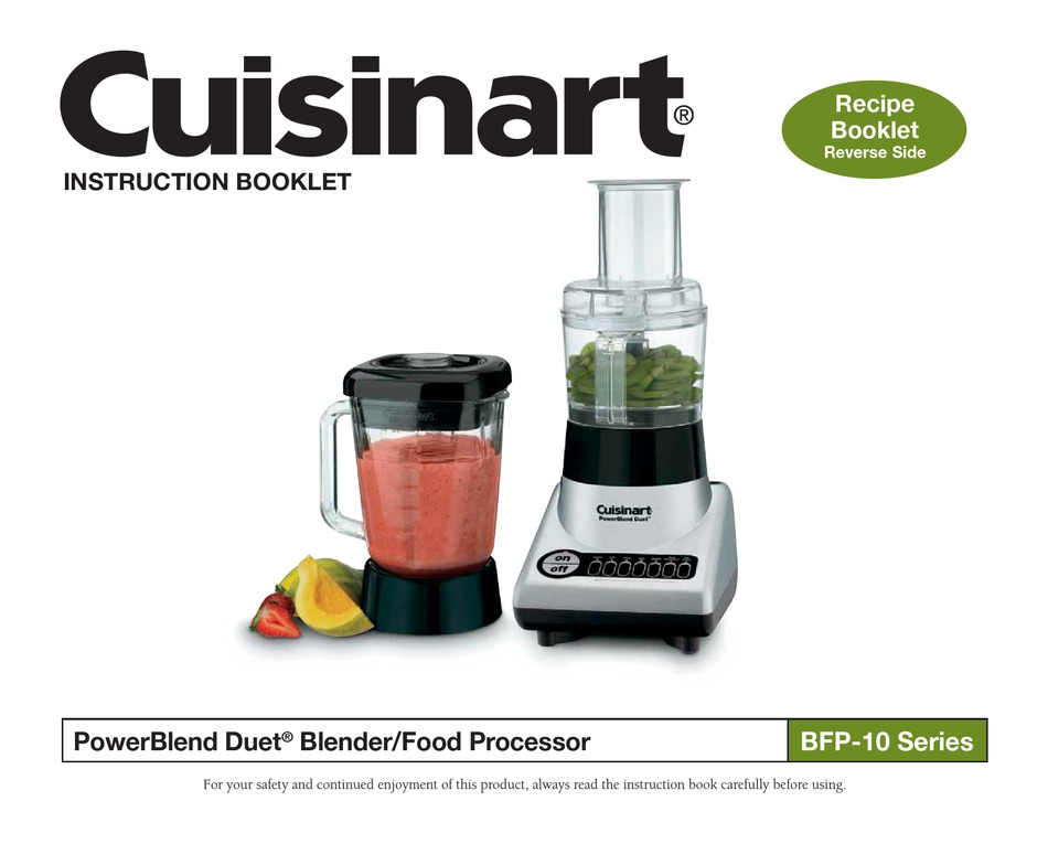 CUISINART BFP10CH INSTRUCTION BOOKLET Pdf Download ManualsLib