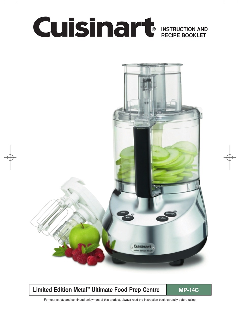 CUISINART MP14C INSTRUCTION AND RECIPE BOOKLET Pdf Download ManualsLib