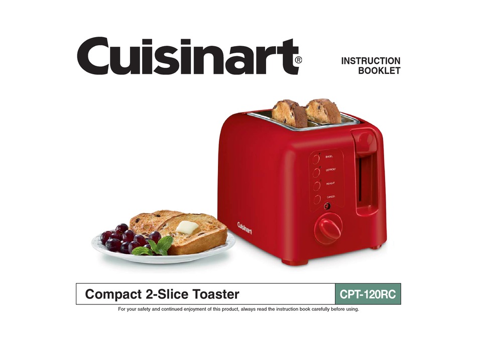 CUISINART CPT120RC INSTRUCTION BOOKLET Pdf Download ManualsLib