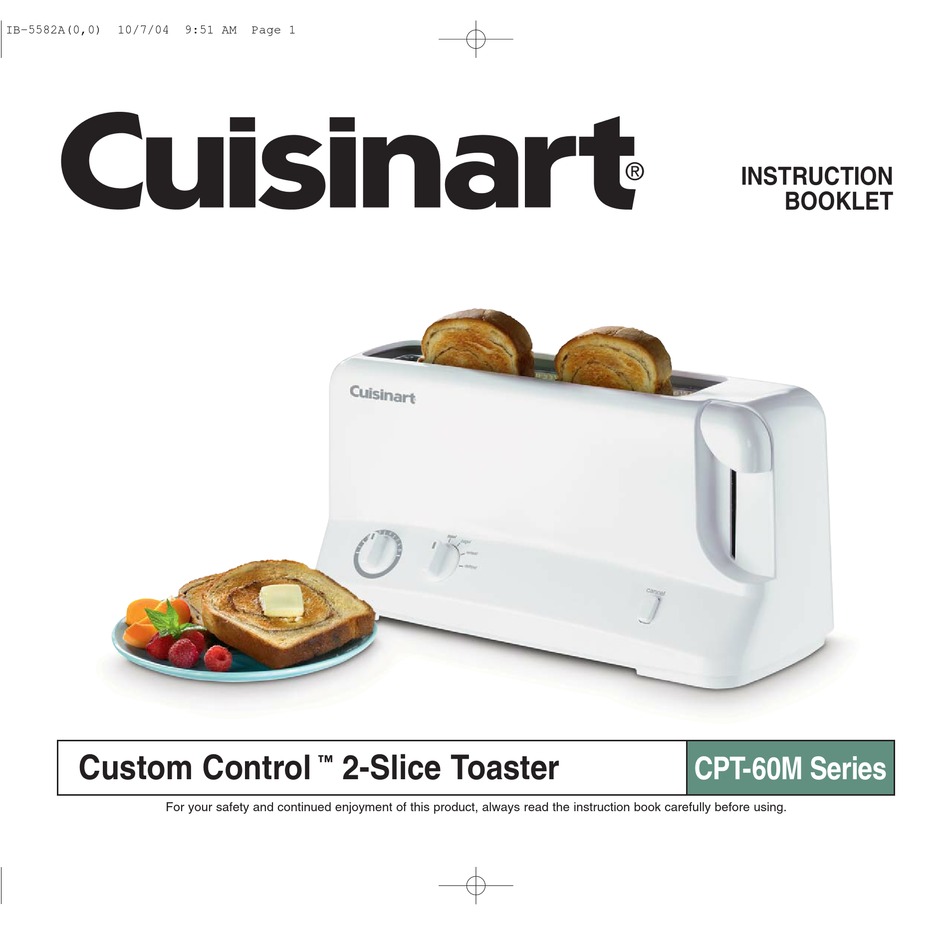CUISINART CPT60M SERIES INSTRUCTION BOOKLET Pdf Download ManualsLib