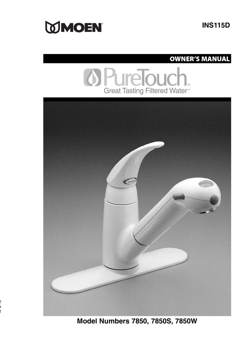 MOEN PURETOUCH 7850 OWNER'S MANUAL Pdf Download ManualsLib