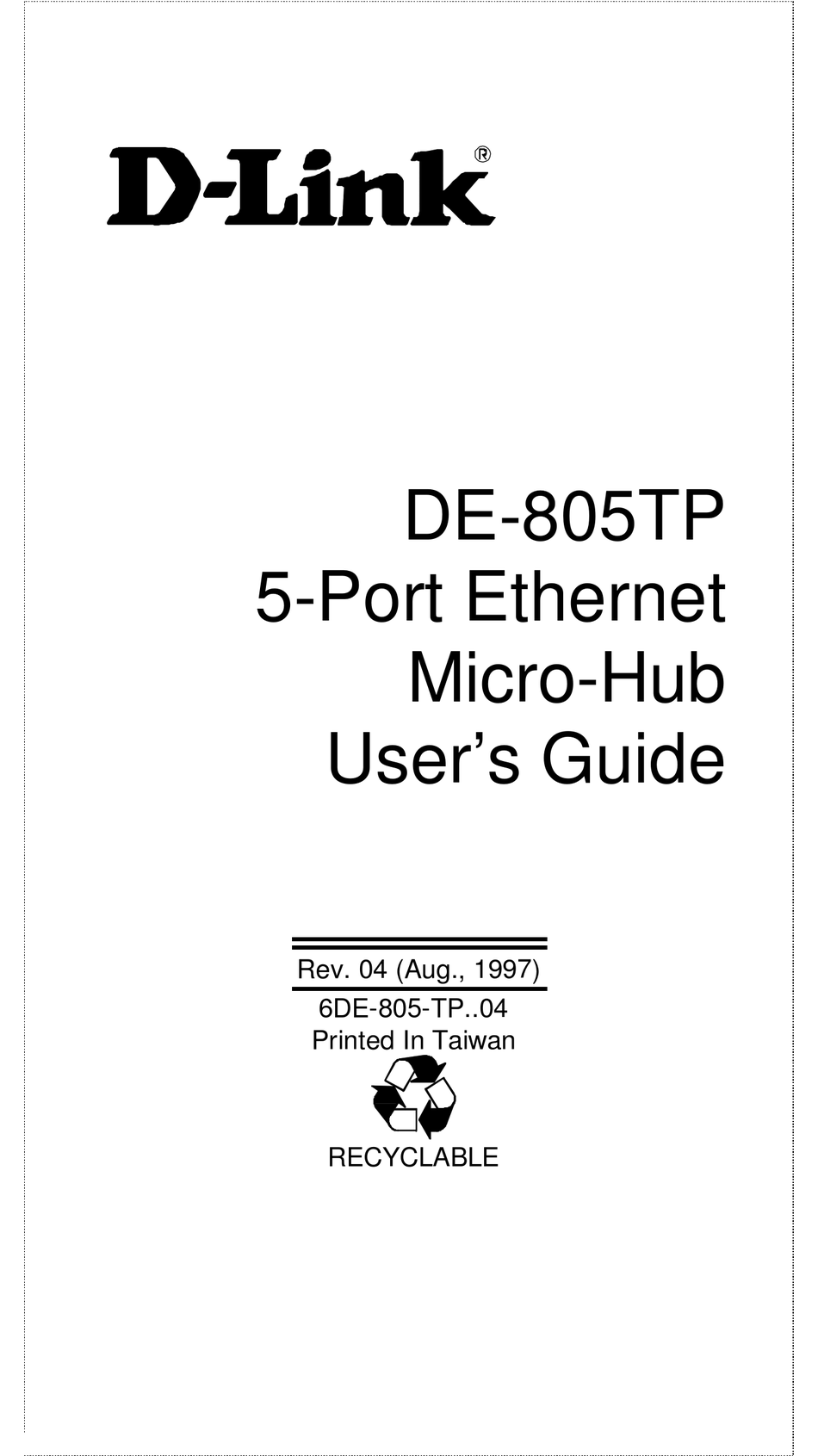 D Link De 805tp User Manual Pdf Download Manualslib