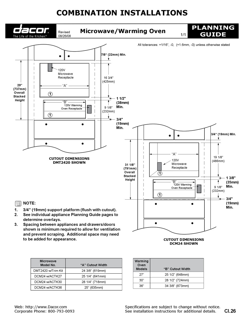 DACOR DCM24 W ACTK27 PLANNING MANUAL Pdf Download ManualsLib   Dacor Dcm24 W Actk27 