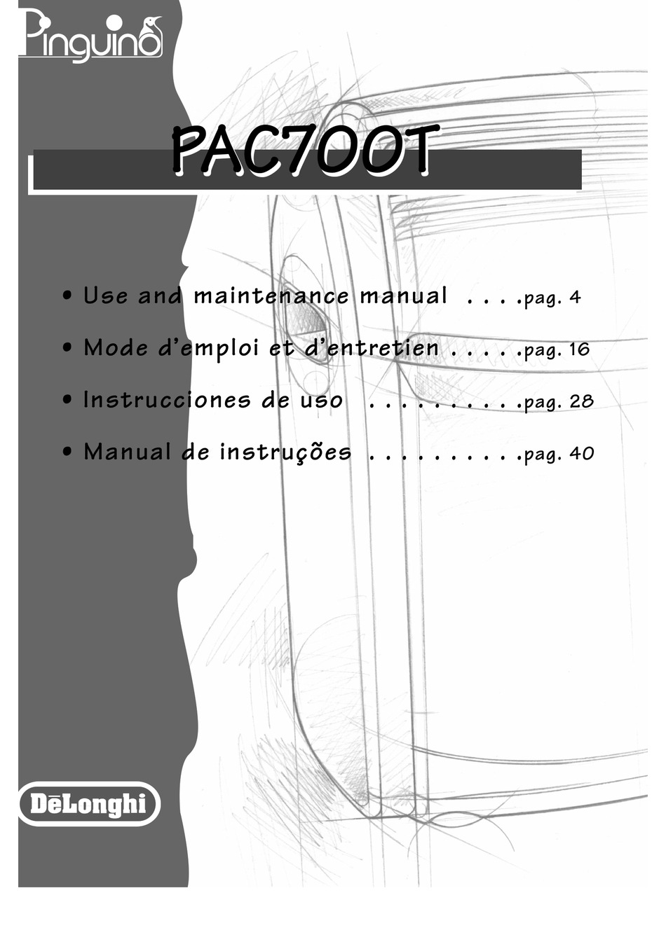 PINGUINO PANGUINO PAC 700 T USE AND MAINTENANCE MANUAL Pdf Download