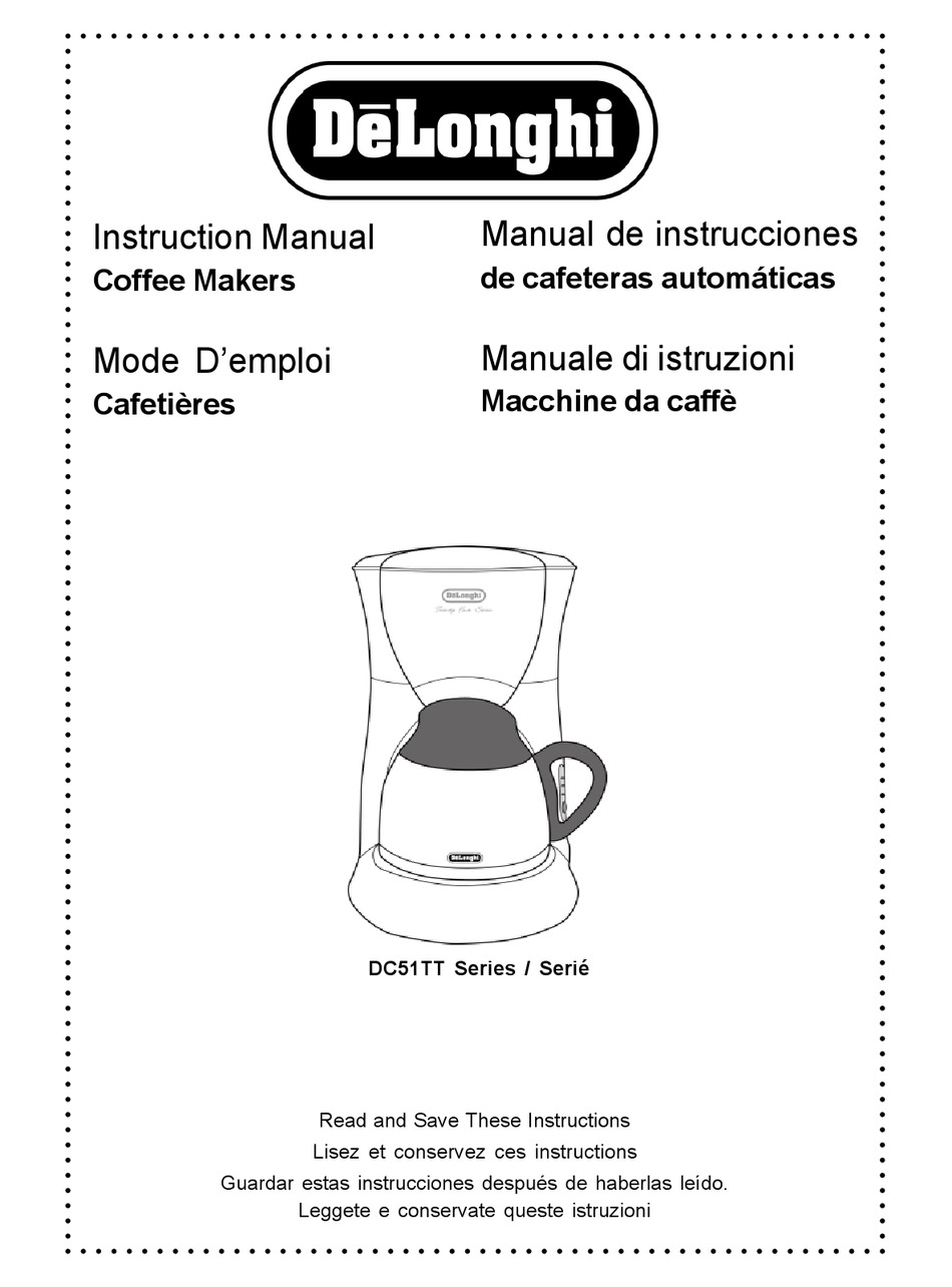 DELONGHI DC51TT SERIES INSTRUCTION MANUAL Pdf Download | ManualsLib