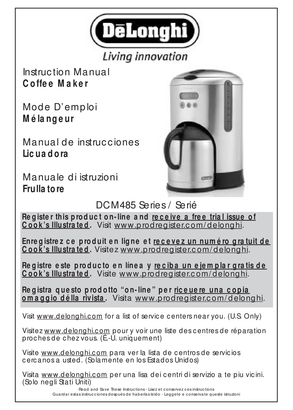 Program Automatic Brew How To Set The Clock DeLonghi DCM485