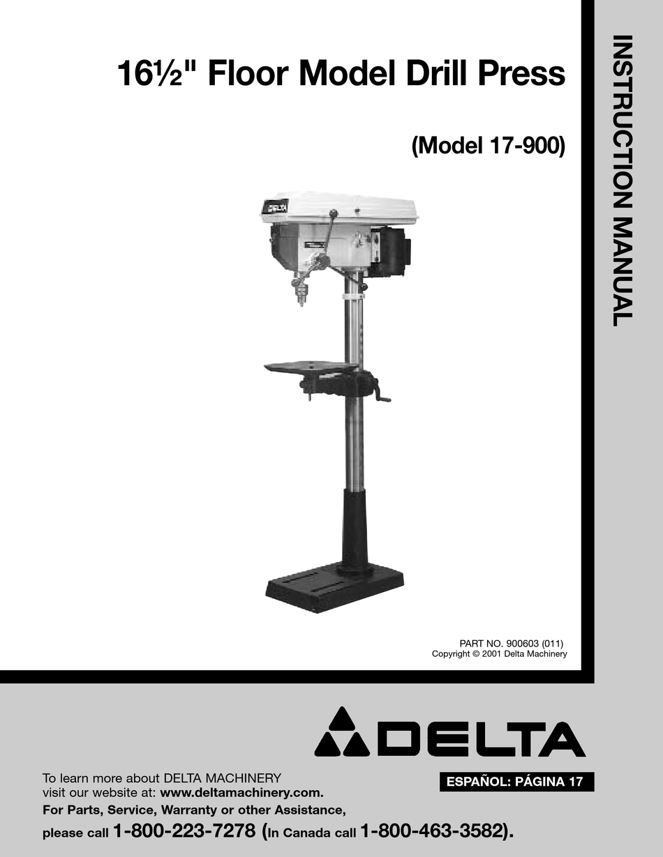 DELTA 17-900 INSTRUCTION MANUAL Pdf Download | ManualsLib