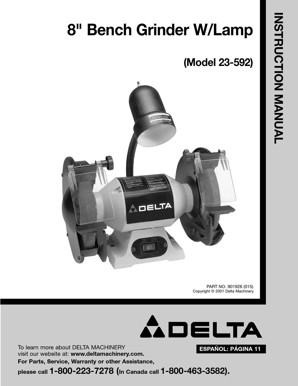 Delta 23-198 6-Inch Variable Speed Grinder with Toolless Quick Change