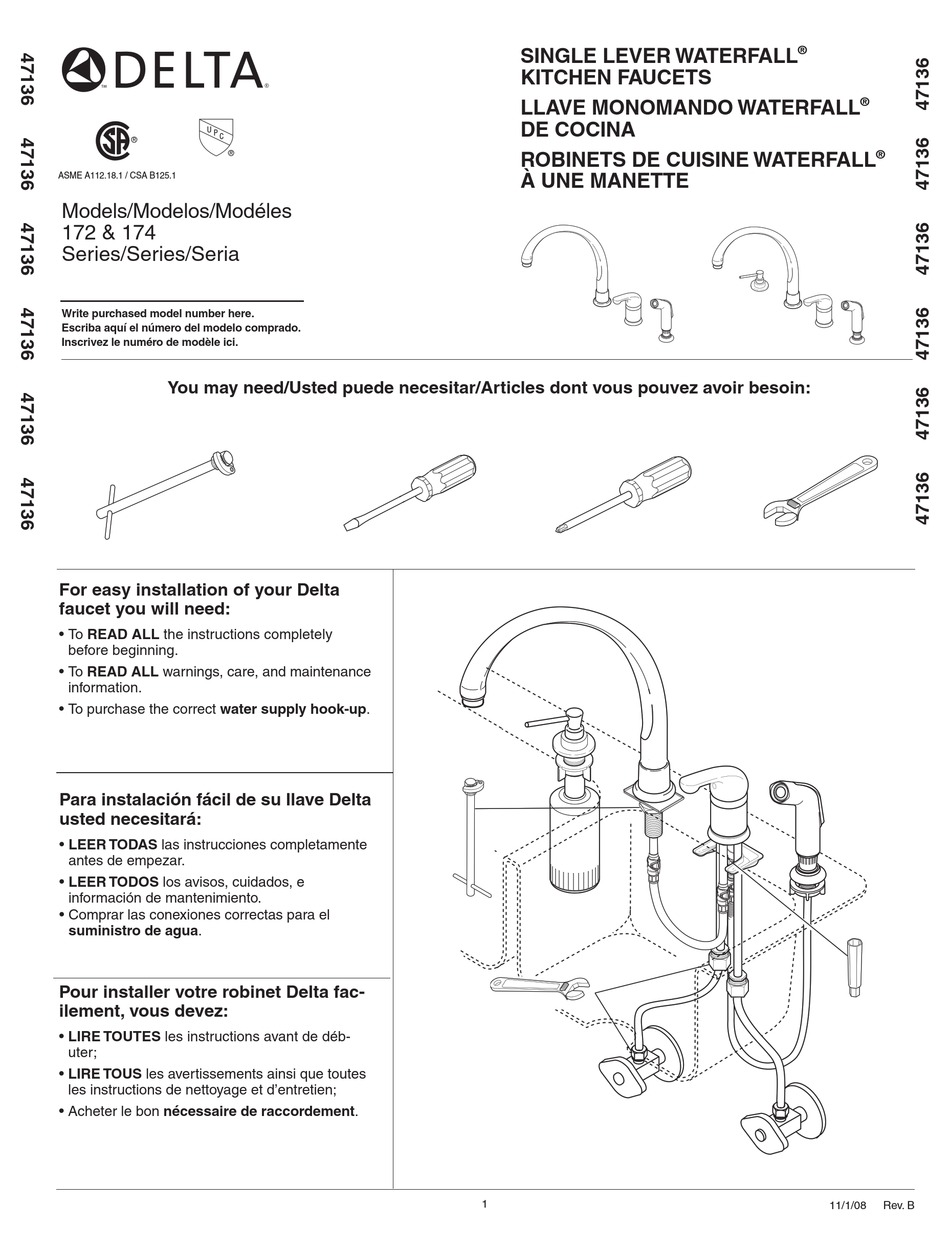 Delta 172 Series Installation Manual Pdf Download Manualslib