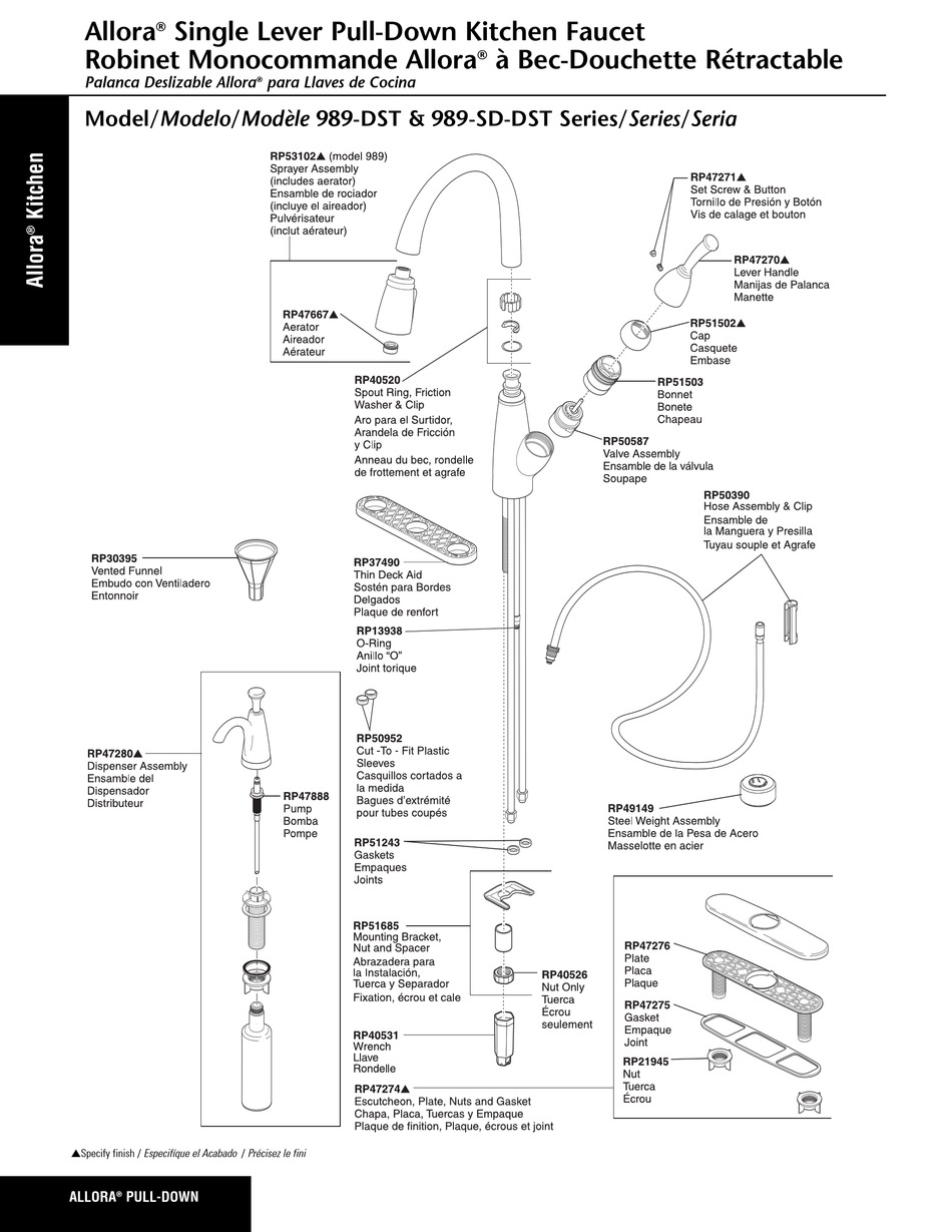 Delta Allora 989 Dst Series Parts Manual Pdf Download Manualslib