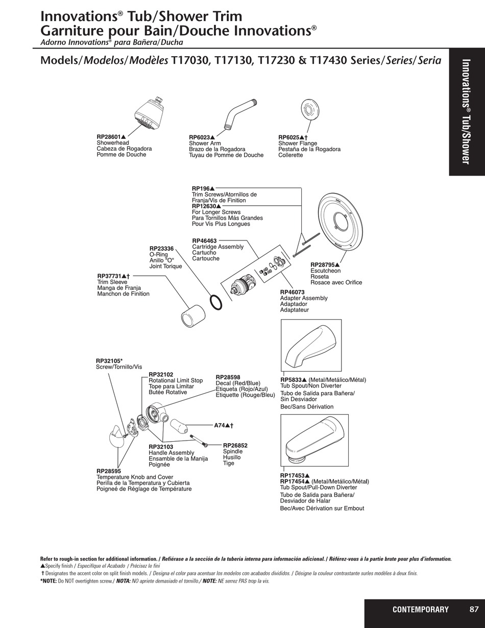 Delta Innovations T17030 Series Parts Manual Pdf Download Manualslib