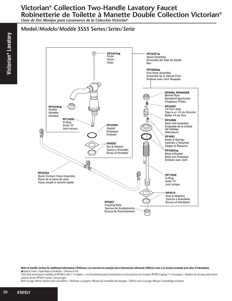 DELTA VICTORIAN 3555 SERIES PARTS LIST Pdf Download | ManualsLib