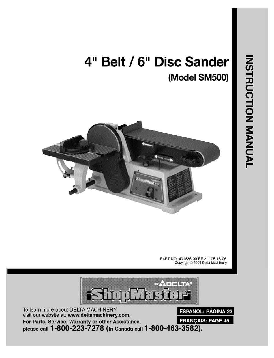 DELTA SHOPMASTER 49183600 INSTRUCTION MANUAL Pdf Download ManualsLib