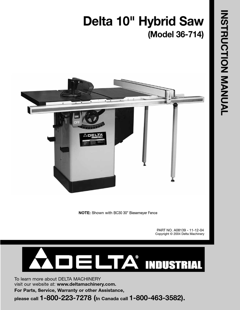 delta table saw motor parts