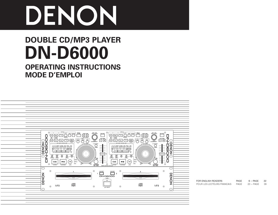 DENON DND6000 OPERATING INSTRUCTIONS MANUAL Pdf Download ManualsLib