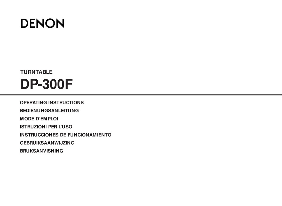 Denon Dp Dp 300f Operating Instructions Manual Pdf Download Manualslib