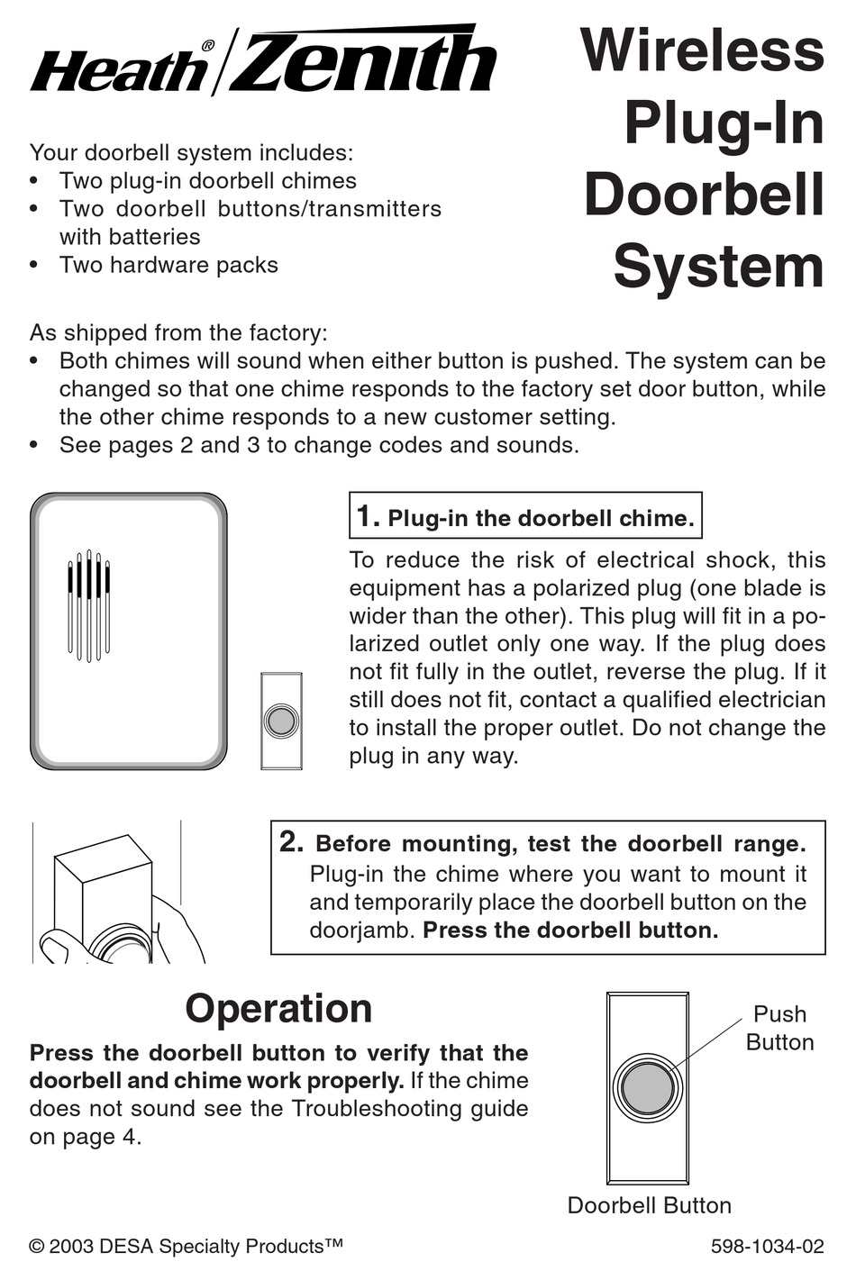 HEATH ZENITH 598-1034-02 USER MANUAL Pdf Download | ManualsLib