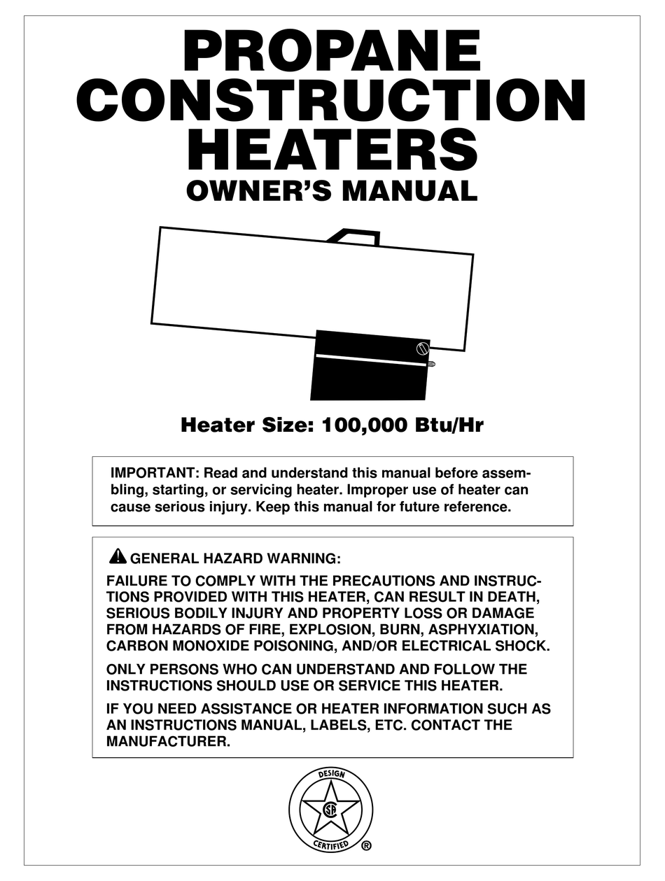 DESA PROPANE CONSTRUCTION HEATERS OWNER'S MANUAL Pdf Download ManualsLib