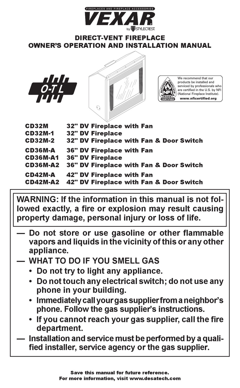 VEXAR CD32M2 OWNER'S OPERATION AND INSTALLATION MANUAL Pdf Download