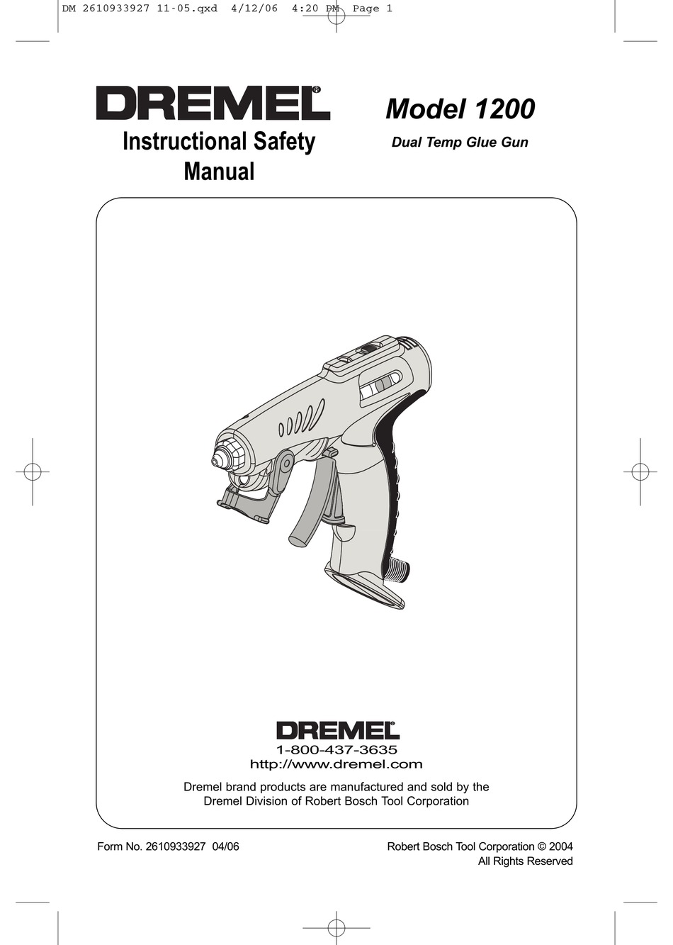 DREMEL 1200 INSTRUCTIONAL SAFETY MANUAL Pdf Download ManualsLib