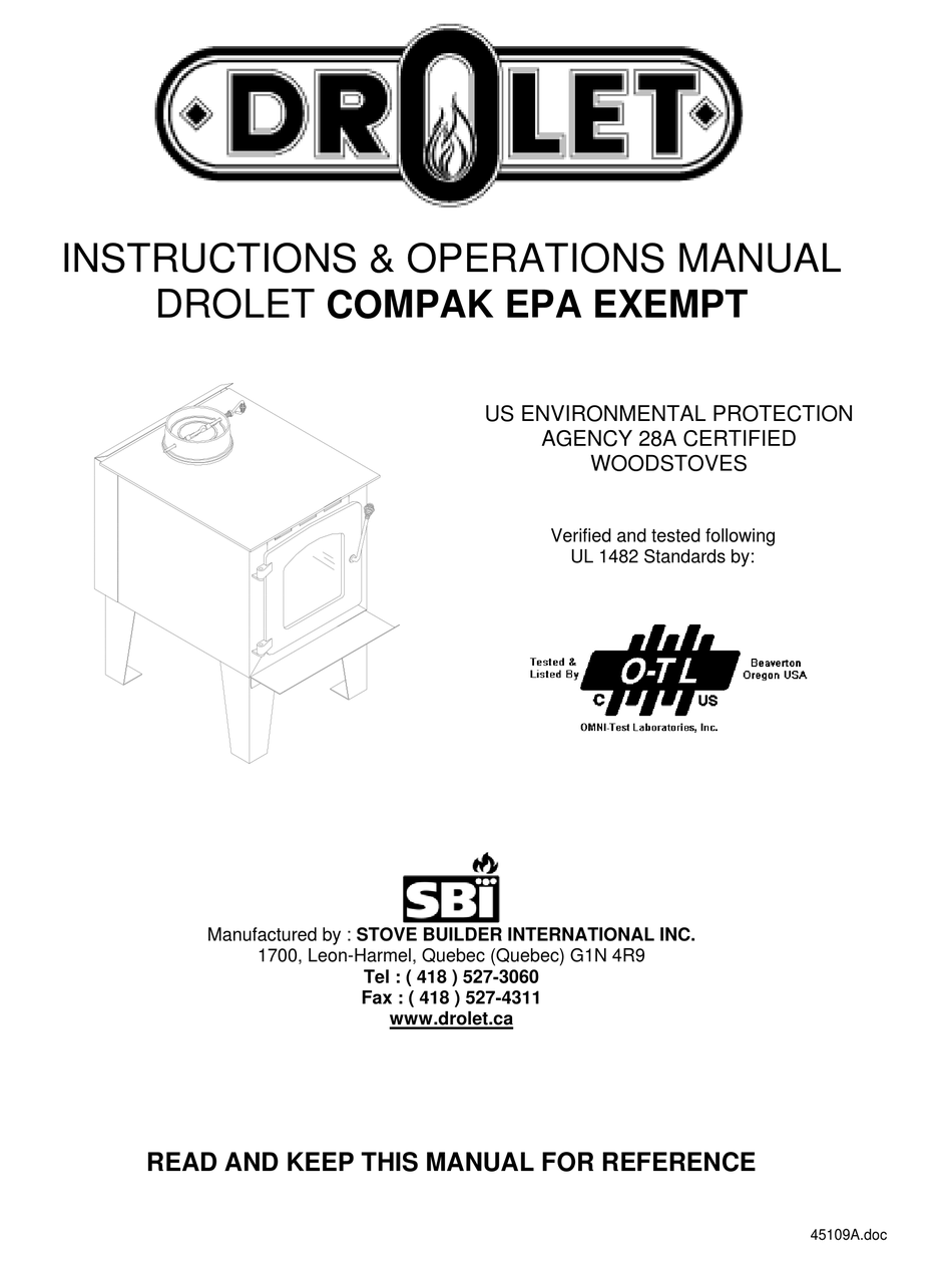 DROLET COMPAK EPA EXEMPT DB03060 INSTRUCTION u0026 OPERATION MANUAL Pdf  Download | ManualsLib