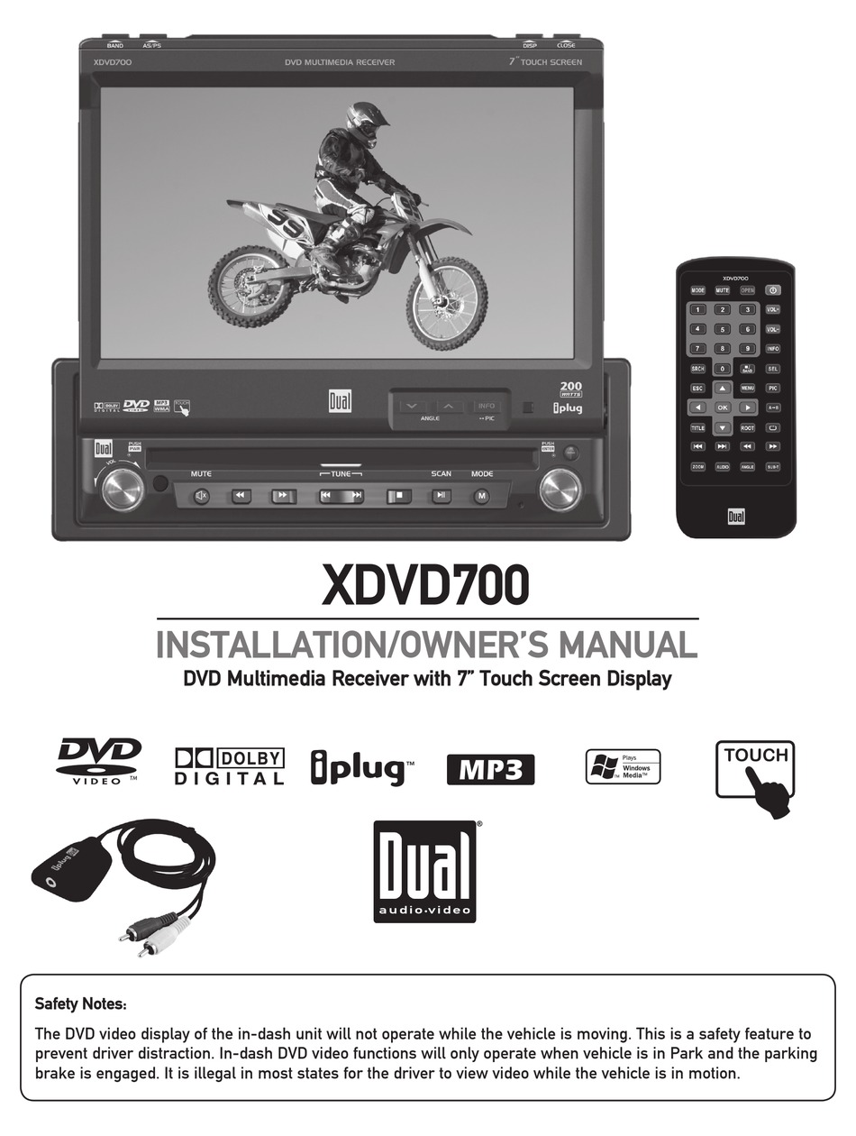 DUAL XDVD700 INSTALLATION & OWNER'S MANUAL Pdf Download | ManualsLib