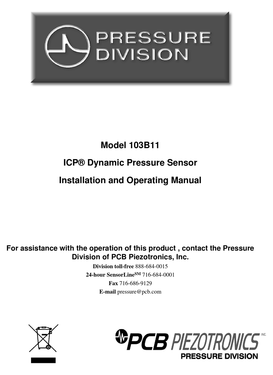 PCB PIEZOTRONICS 103B11 INSTALLATION AND OPERATING MANUAL Pdf Download ...