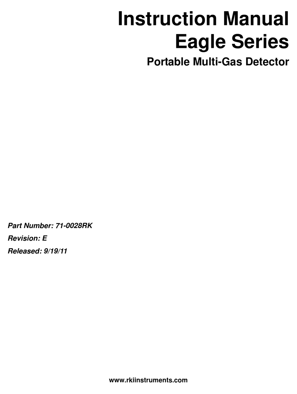 RKI INSTRUMENTS EAGLE SERIES INSTRUCTION MANUAL Pdf Download | ManualsLib