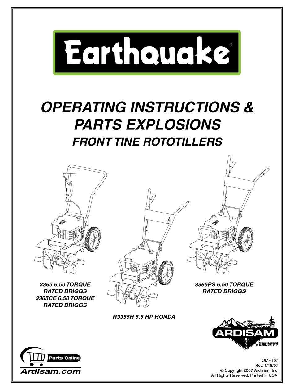 ARDISAM ROTOTILLERS OPERATING INSTRUCTIONS MANUAL Pdf Download ManualsLib