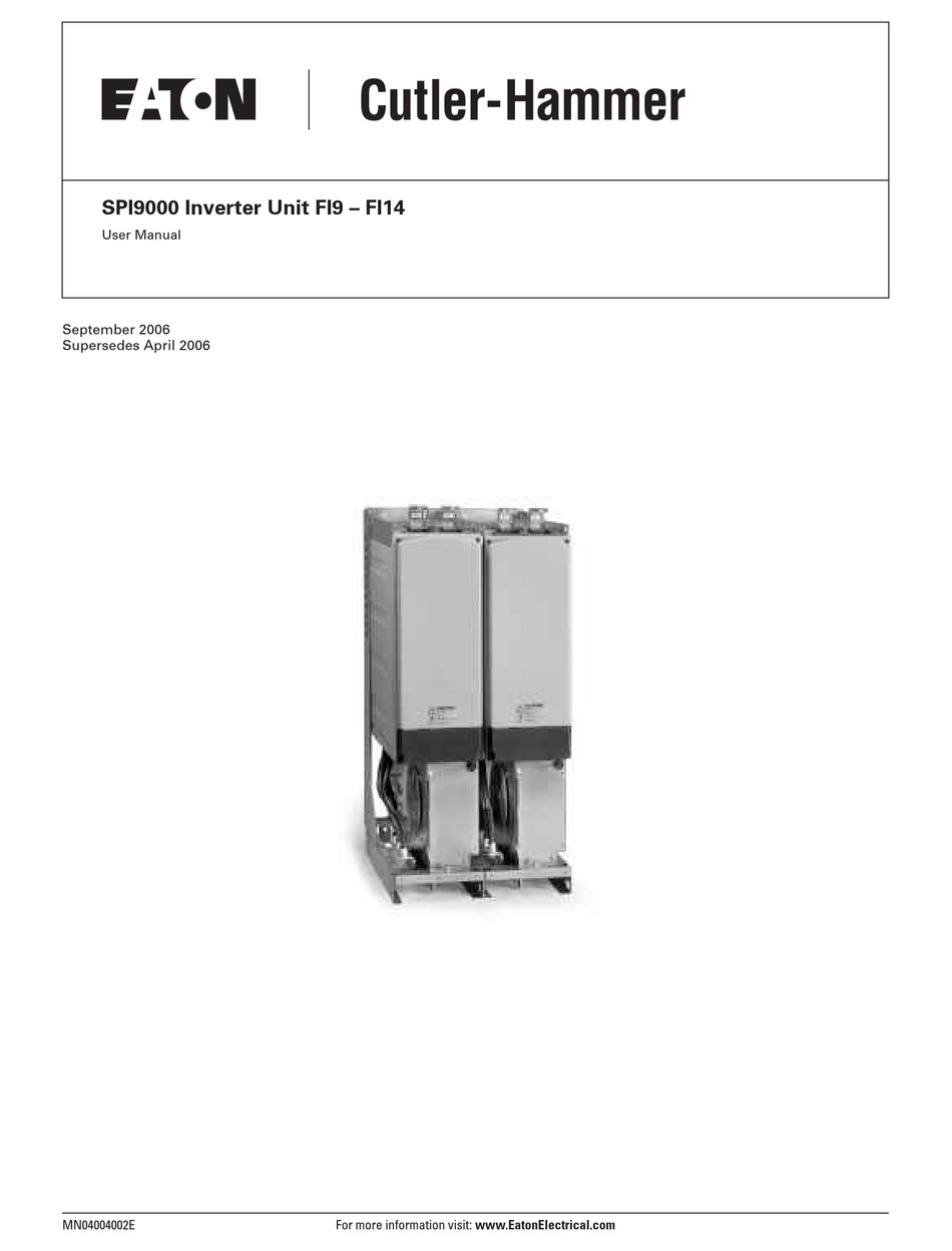 EATON CUTLERHAMMER SPI9000 USER MANUAL Pdf Download ManualsLib