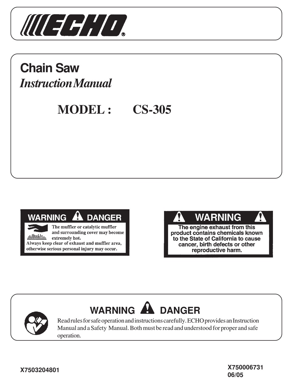 ECHO CS305 INSTRUCTION MANUAL Pdf Download ManualsLib