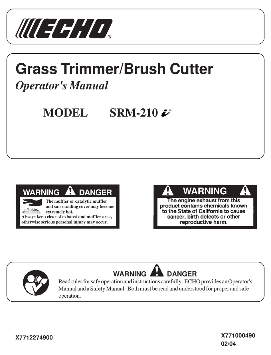 ECHO SRM210I OPERATOR