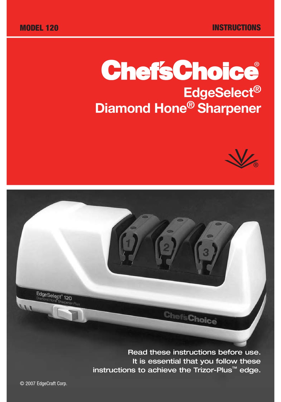 CHEF'S CHOICE EDGESELECT 120 INSTRUCTIONS MANUAL Pdf Download | ManualsLib