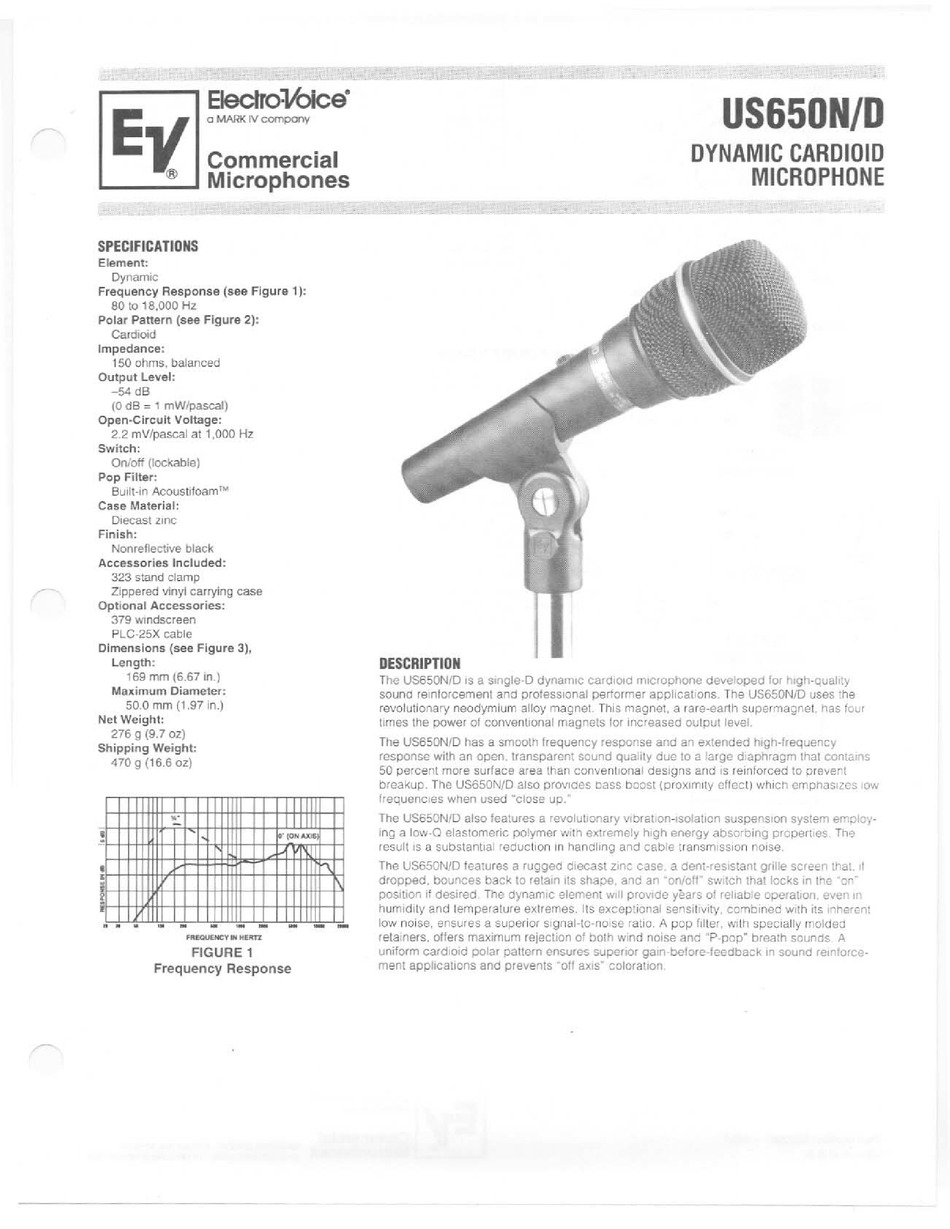 ELECTROVOICE US650N/D SPECIFICATION SHEET Pdf Download ManualsLib