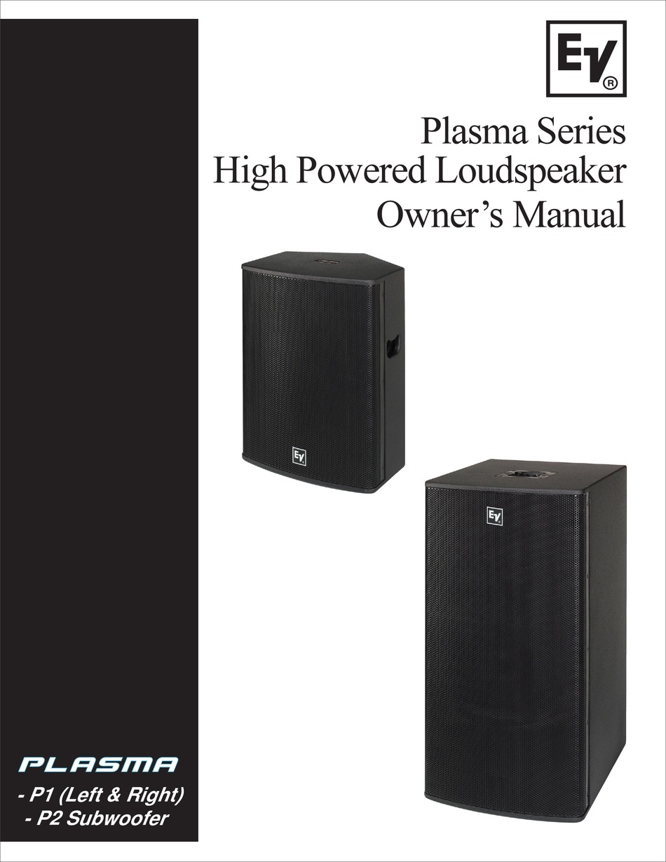 ELECTROVOICE PLASMA SERIES OWNER'S MANUAL Pdf Download ManualsLib