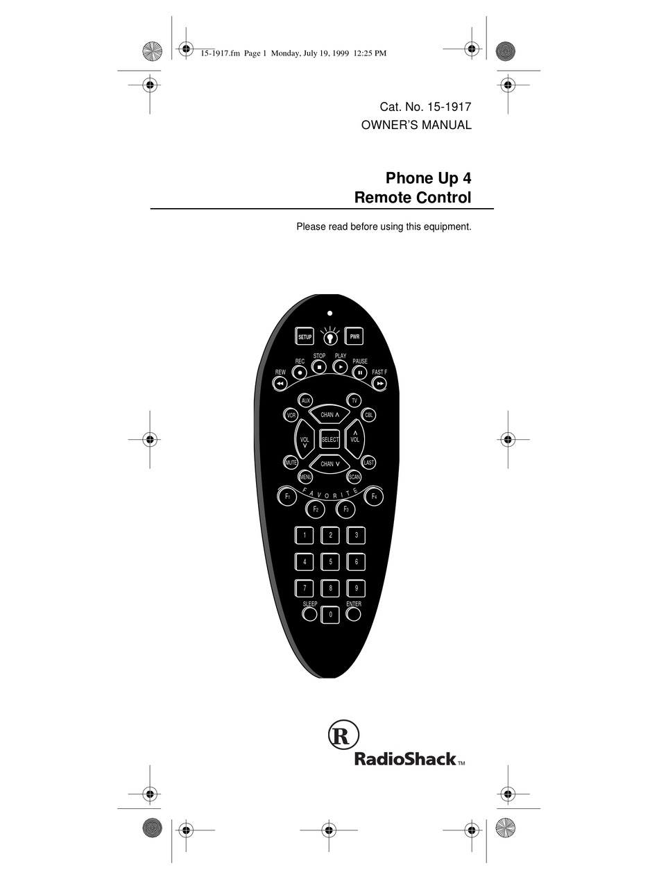 radioshack phone recorder controller manual