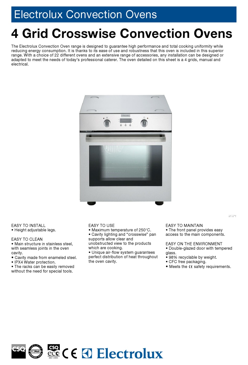 ELECTROLUX 260275 SPECIFICATIONS Pdf Download ManualsLib