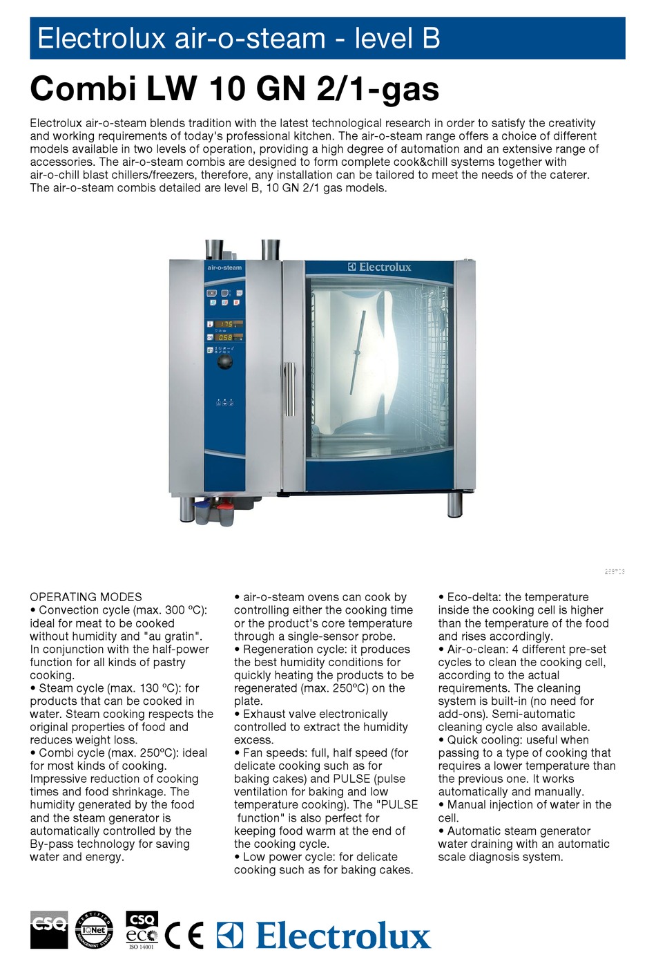ELECTROLUX AIROSTEAM 268503 BROCHURE & SPECS Pdf Download ManualsLib