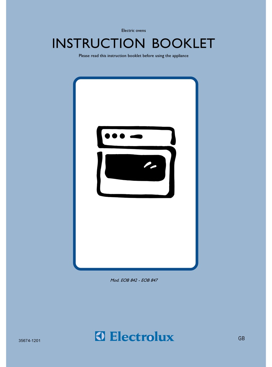 ELECTROLUX EOB 842 INSTRUCTION BOOKLET Pdf Download ManualsLib