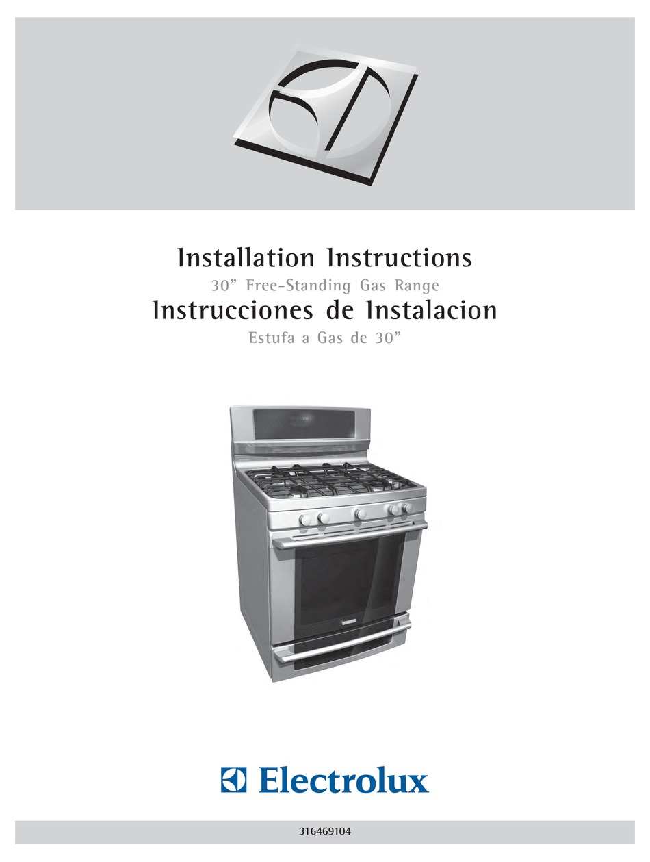ELECTROLUX 316469104 INSTALLATION INSTRUCTIONS MANUAL Pdf Download