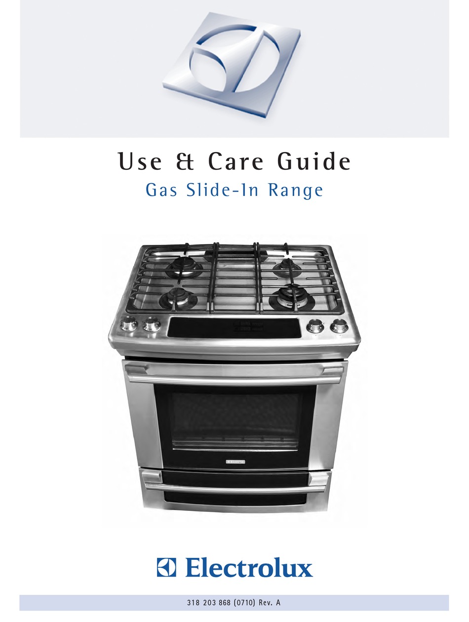 ELECTROLUX GAS SLIDEIN RANGE USE AND CARE MANUAL Pdf Download ManualsLib