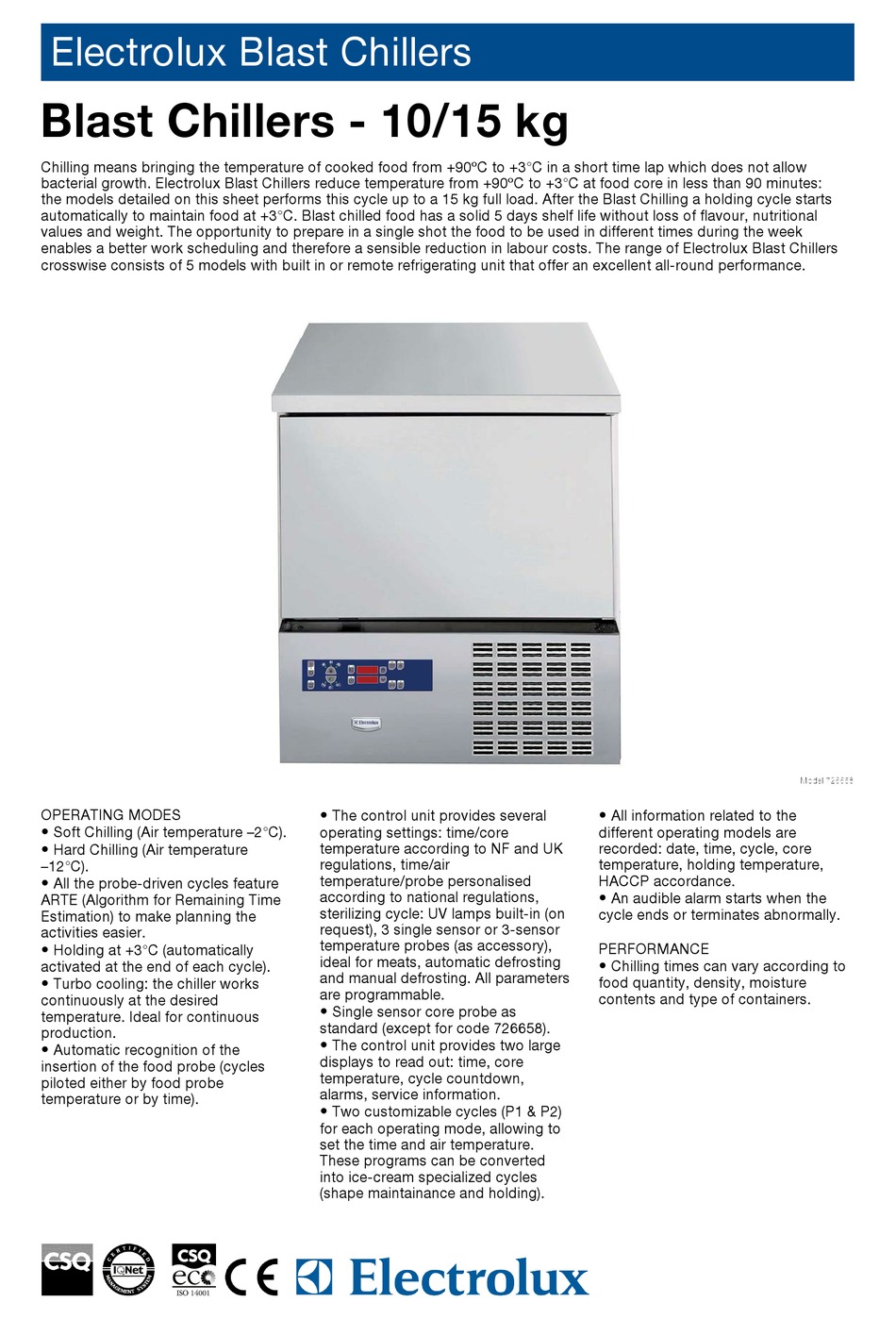 Electrolux 726630 Refrigerator User Manual 