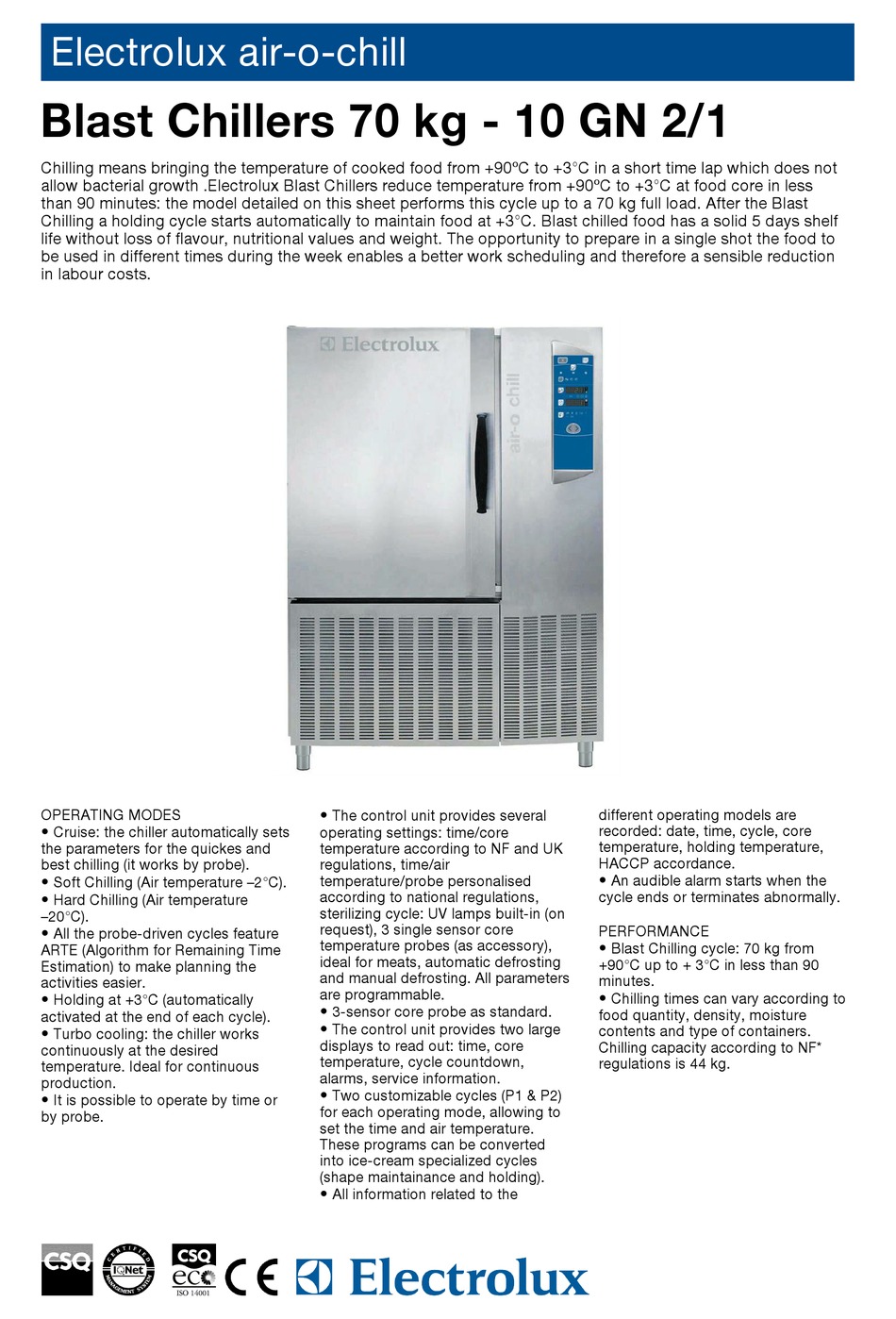 Electrolux Air O Chill Brochure Specs Pdf Download Manualslib