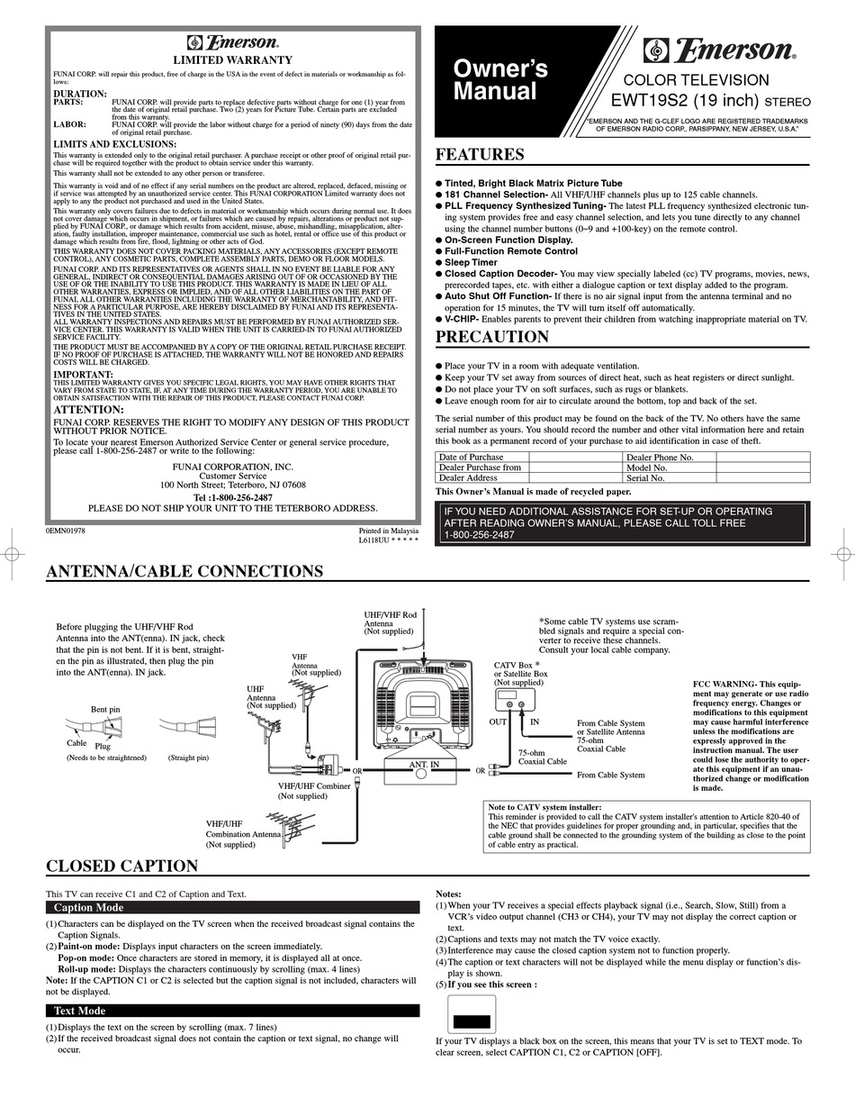 Emerson Mwg9115sl Owner's Manual